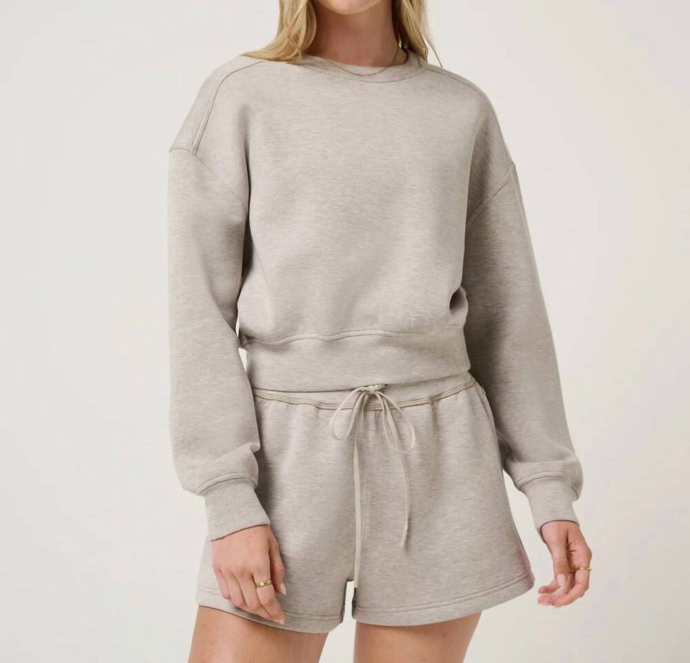 NEW TRAVIS MATTHEW cloudscape pullover sweater in heather savannah tan